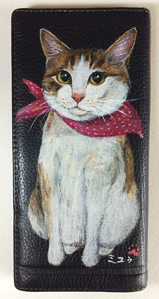 手描き猫の財布