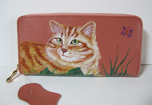 手描き猫長財布