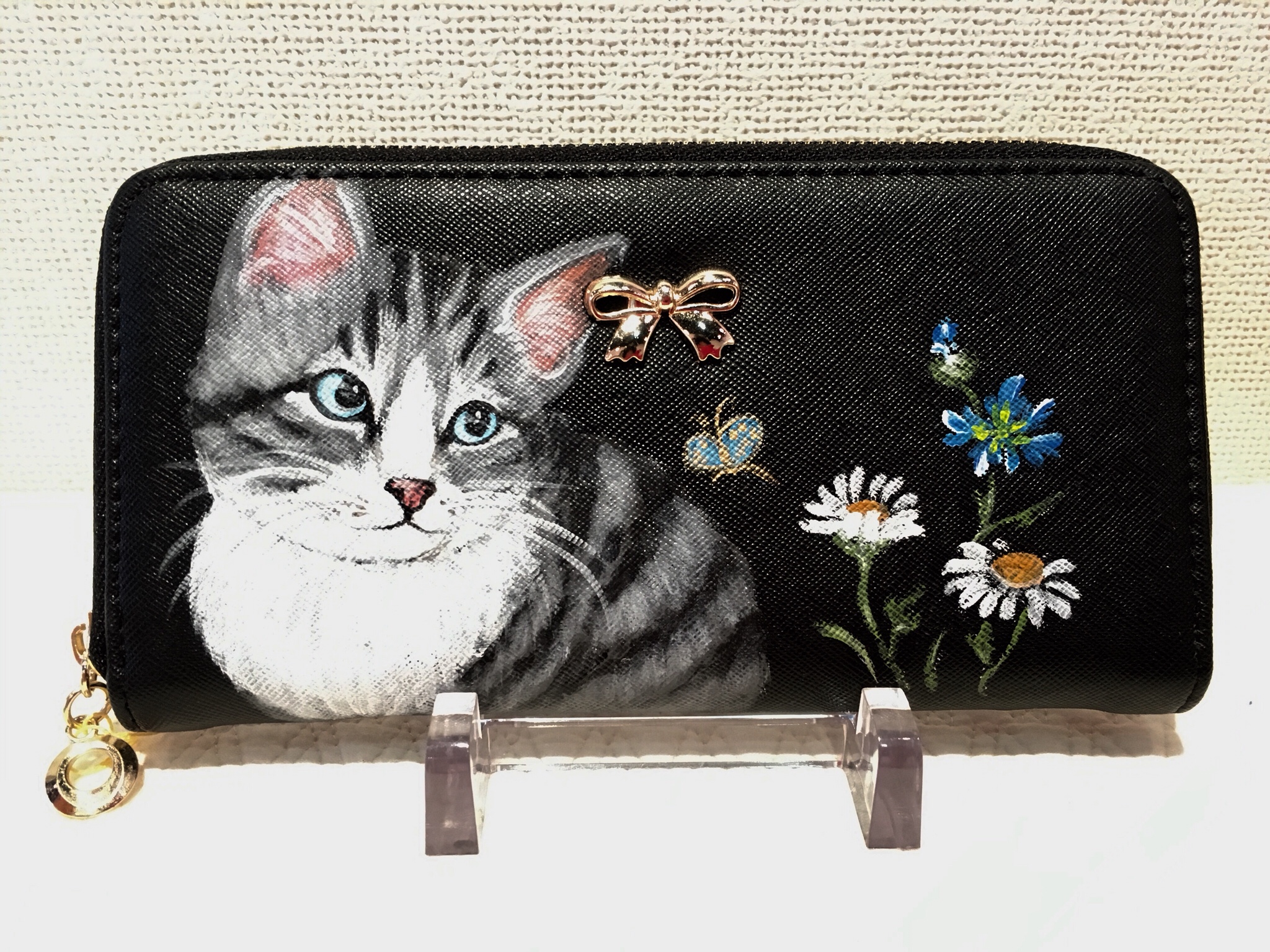 手描き猫財布
